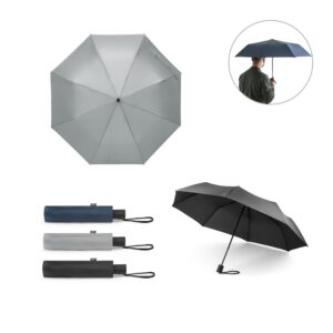 CIMONE. Faltbarer Regenschirm aus recyceltem Polyester (100% rPET) 190T Pongé mit automatischer Öffnung - hellgrau