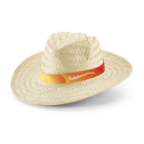 EDWARD RIB. Natur Strohhut mit sublimations Band