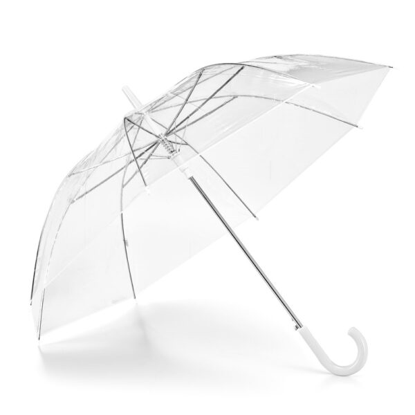 NICHOLAS. Transparenter POE-Regenschirm mit automatischer Öffnung - weiss