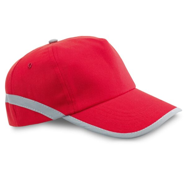 JONES. Kappe aus Polyester (160 g/m²) mit Reflektorelementen - rot