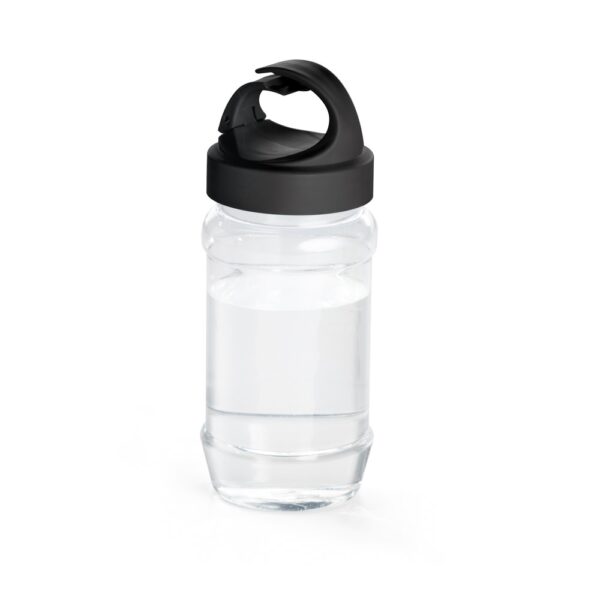 ARTX PLUS. Sporthandtuch aus Polyamid und Polyester mit Flasche (440 mL) aus PP und PET und einem integrierten Karabinerhaken am Deckel