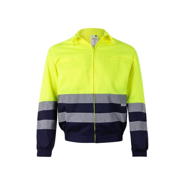 VL NEPTUNE. Zweifarbige Twill-Jacke (210g/m²) aus Polyester (80%) und Baumwolle (20%) - Marineblau, XL