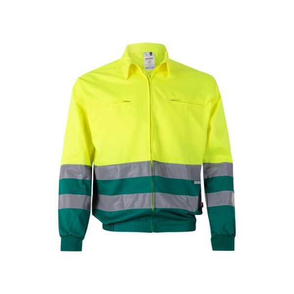 VL NEPTUNE. Zweifarbige Twill-Jacke (210g/m²) aus Polyester (80%) und Baumwolle (20%) - grün, XL