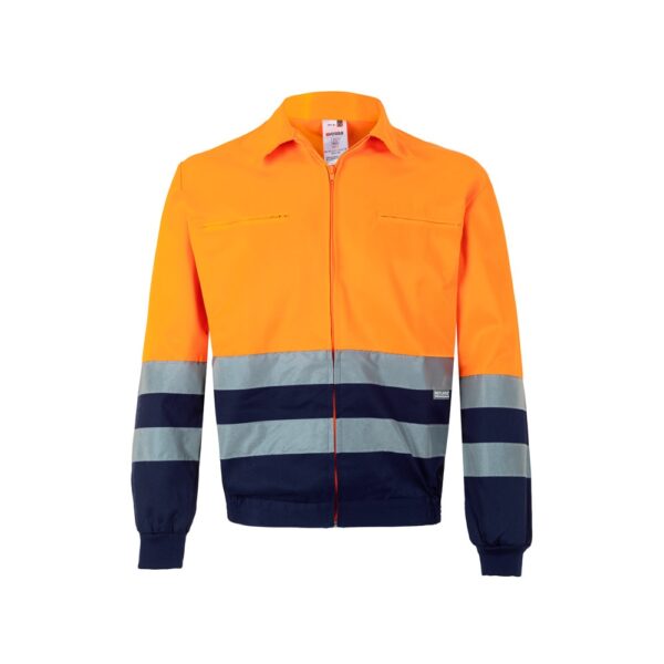VL NEPTUNE. Zweifarbige Twill-Jacke (210g/m²) aus Polyester (80%) und Baumwolle (20%) - Marineblau, XL