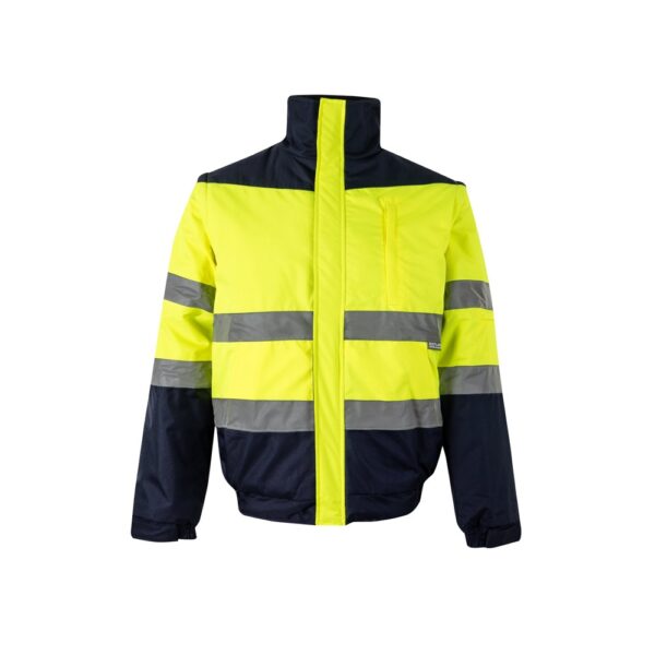 VL JUPITER. Zweifarbige Steppjacke (180g/m²) aus Polyester (100%) mit PU-Beschichtung - Marineblau, XL