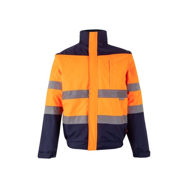 VL JUPITER. Zweifarbige Steppjacke (180g/m²) aus Polyester (100%) mit PU-Beschichtung - Marineblau, XL