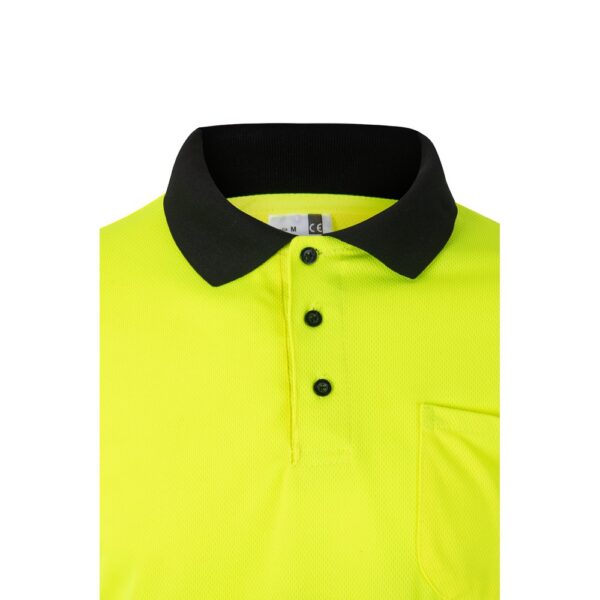 VL VULCAN. Zweifarbiges Poloshirt im Bird-Eye-Design (160g/m²) mit langen Ärmeln, aus Polyester (100%)