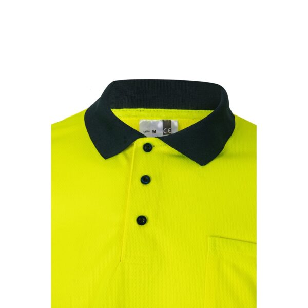 VL VULCAN. Zweifarbiges Poloshirt im Bird-Eye-Design (160g/m²) mit langen Ärmeln, aus Polyester (100%)