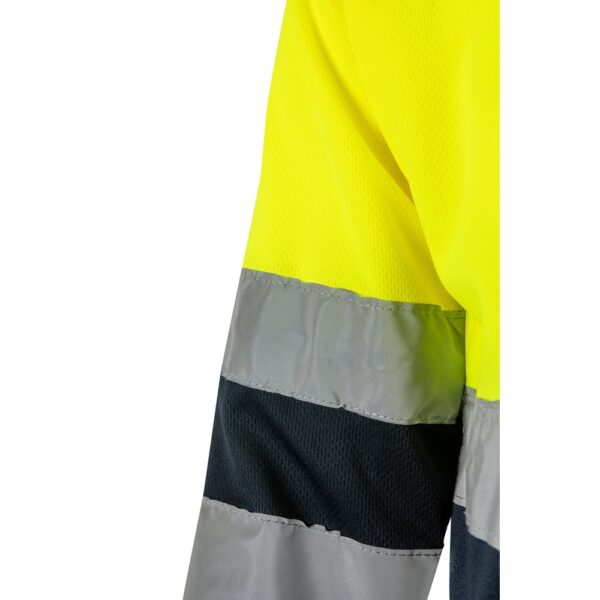 VL VULCAN. Zweifarbiges Poloshirt im Bird-Eye-Design (160g/m²) mit langen Ärmeln, aus Polyester (100%)