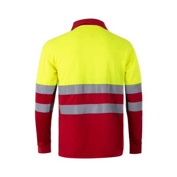 VL VULCAN. Zweifarbiges Poloshirt im Bird-Eye-Design (160g/m²) mit langen Ärmeln, aus Polyester (100%)