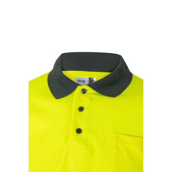 VL VULCAN. Zweifarbiges Poloshirt im Bird-Eye-Design (160g/m²) mit langen Ärmeln, aus Polyester (100%)