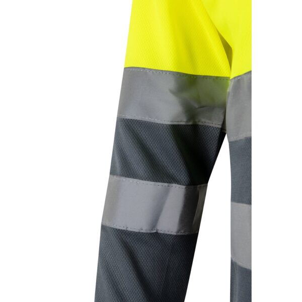 VL VULCAN. Zweifarbiges Poloshirt im Bird-Eye-Design (160g/m²) mit langen Ärmeln, aus Polyester (100%)