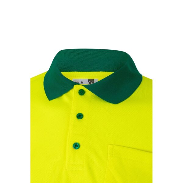 VL VULCAN. Zweifarbiges Poloshirt im Bird-Eye-Design (160g/m²) mit langen Ärmeln, aus Polyester (100%)