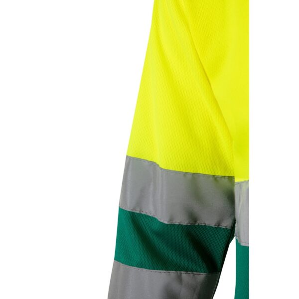 VL VULCAN. Zweifarbiges Poloshirt im Bird-Eye-Design (160g/m²) mit langen Ärmeln, aus Polyester (100%)