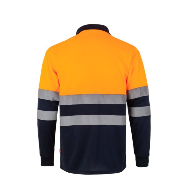 VL VULCAN. Zweifarbiges Poloshirt im Bird-Eye-Design (160g/m²) mit langen Ärmeln, aus Polyester (100%)