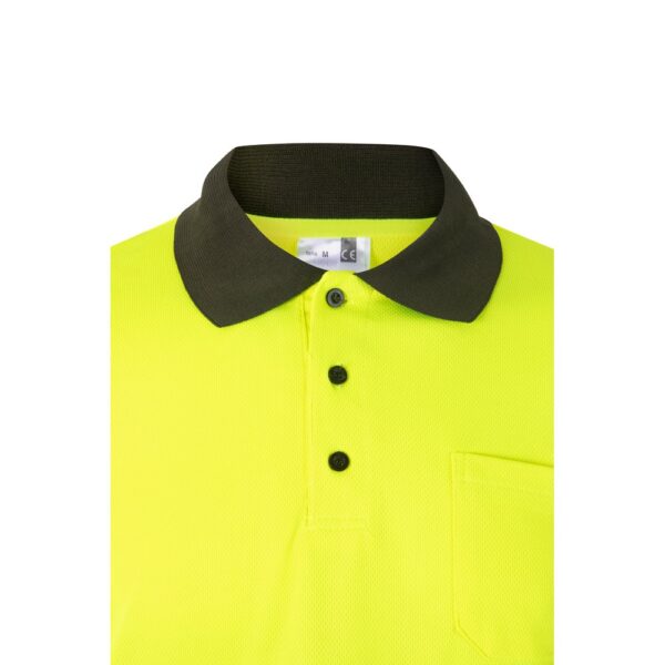 VL VULCAN. Zweifarbiges Poloshirt im Bird-Eye-Design (160g/m²) mit langen Ärmeln, aus Polyester (100%)