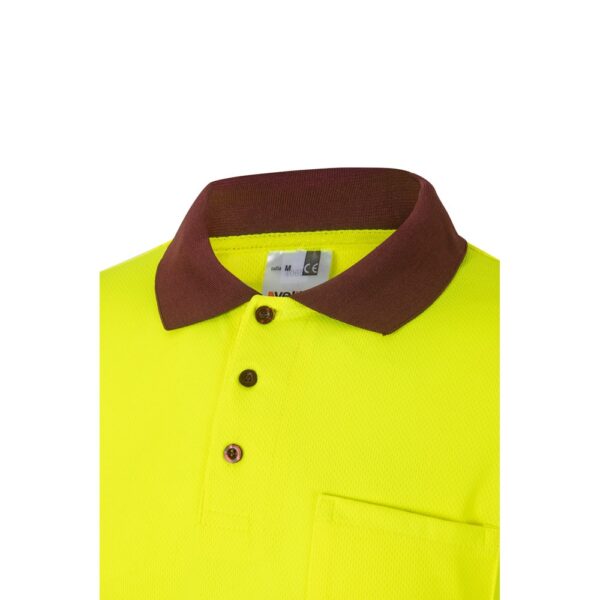 VL VULCAN. Zweifarbiges Poloshirt im Bird-Eye-Design (160g/m²) mit langen Ärmeln, aus Polyester (100%)