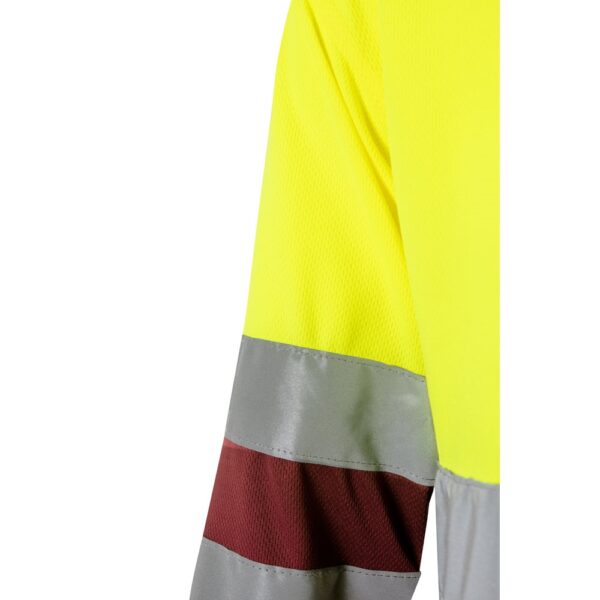VL VULCAN. Zweifarbiges Poloshirt im Bird-Eye-Design (160g/m²) mit langen Ärmeln, aus Polyester (100%)