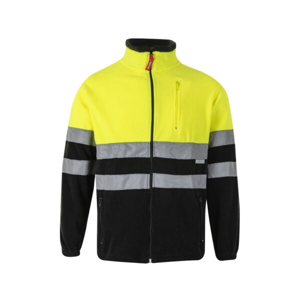 VL EROS LARGE. Zweifarbige Fleecejacke (280g/m²), aus Polyester (100%) - schwarz, 5XL