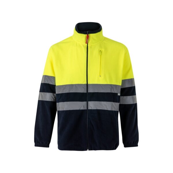 VL EROS LARGE. Zweifarbige Fleecejacke (280g/m²), aus Polyester (100%) - Marineblau, 5XL
