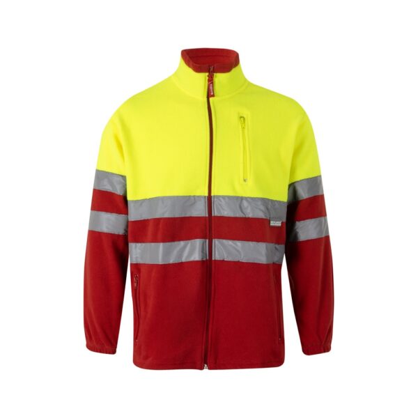 VL EROS LARGE. Zweifarbige Fleecejacke (280g/m²), aus Polyester (100%) - rot, 5XL
