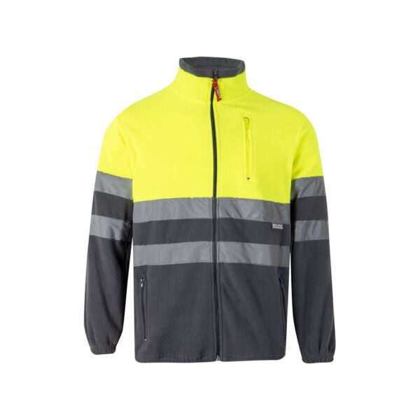VL EROS LARGE. Zweifarbige Fleecejacke (280g/m²), aus Polyester (100%) - grau, 5XL