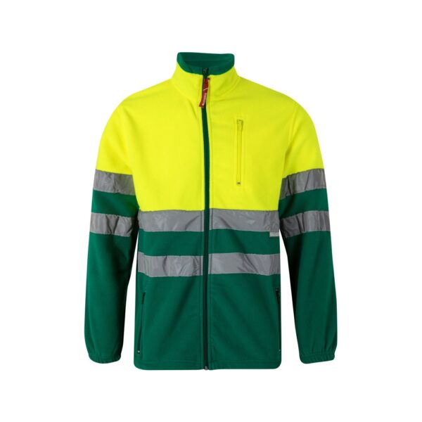VL EROS LARGE. Zweifarbige Fleecejacke (280g/m²), aus Polyester (100%) - grün, 5XL