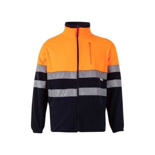 VL EROS LARGE. Zweifarbige Fleecejacke (280g/m²), aus Polyester (100%) - Marineblau, 5XL