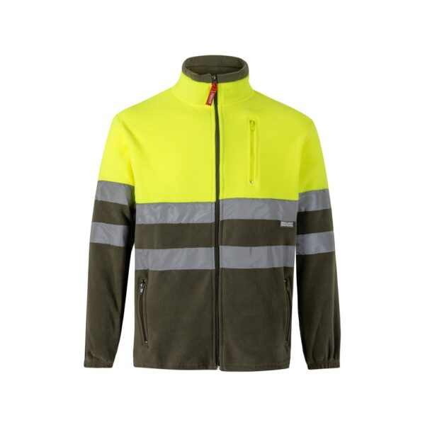 VL EROS LARGE. Zweifarbige Fleecejacke (280g/m²), aus Polyester (100%) - khaki, 5XL