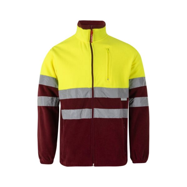 VL EROS LARGE. Zweifarbige Fleecejacke (280g/m²), aus Polyester (100%) - Burgunder, 5XL
