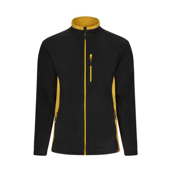 VL GERAS. Zweifarbige Fleecejacke (220g/m²) aus Polyester (100%) - schwarz, XS
