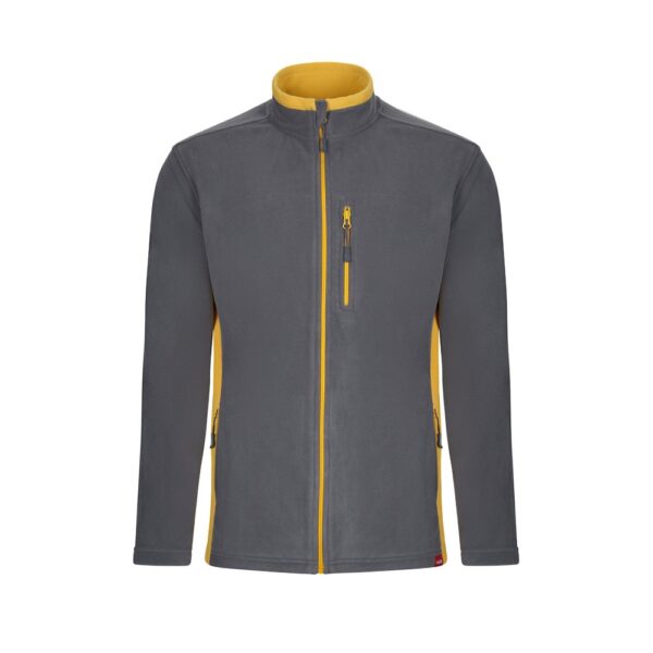 VL GERAS. Zweifarbige Fleecejacke (220g/m²) aus Polyester (100%) - grau, XS