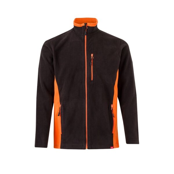 VL GERAS. Zweifarbige Fleecejacke (220g/m²) aus Polyester (100%) - schwarz, XS