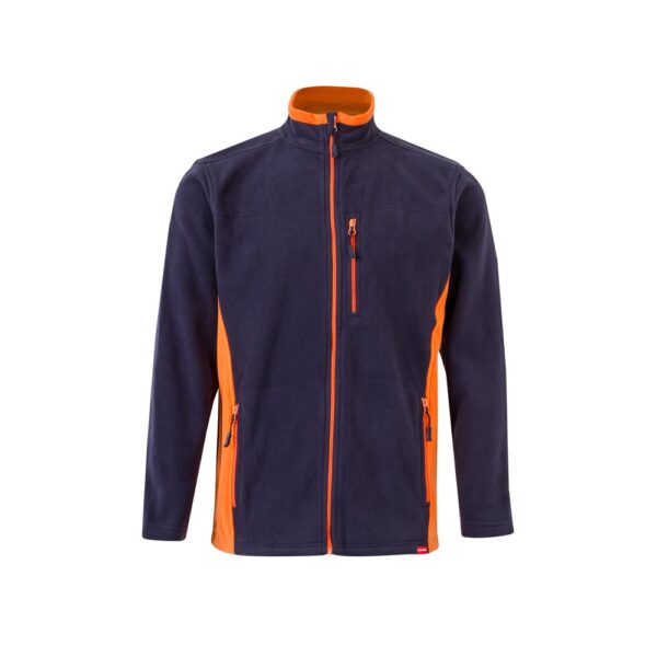 VL GERAS. Zweifarbige Fleecejacke (220g/m²) aus Polyester (100%) - Marineblau, XS