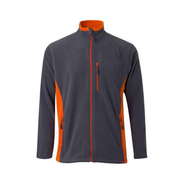 VL GERAS. Zweifarbige Fleecejacke (220g/m²) aus Polyester (100%) - grau, XS
