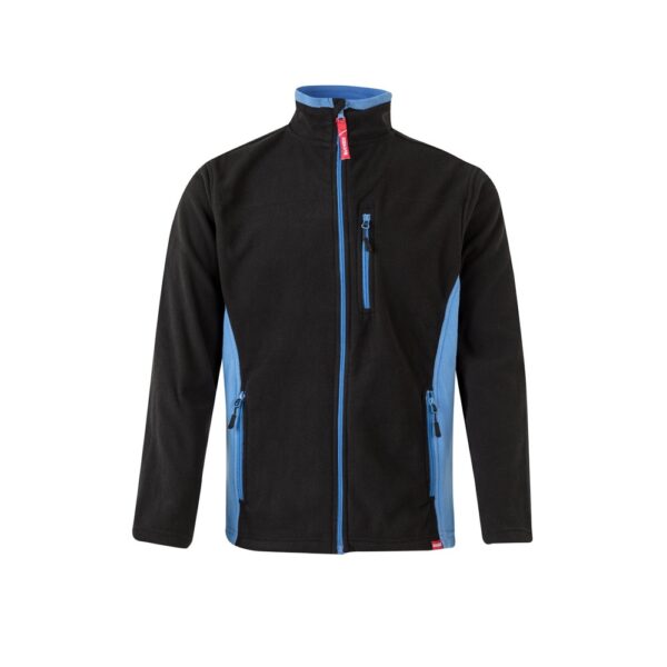 VL GERAS. Zweifarbige Fleecejacke (220g/m²) aus Polyester (100%) - schwarz, XS