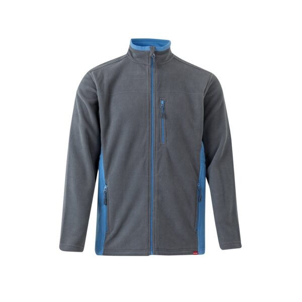 VL GERAS. Zweifarbige Fleecejacke (220g/m²) aus Polyester (100%) - grau, XS
