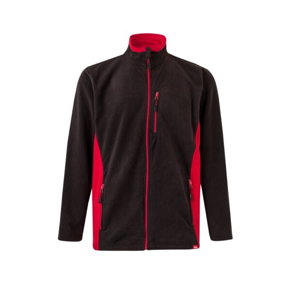 VL GERAS. Zweifarbige Fleecejacke (220g/m²) aus Polyester (100%) - schwarz, XS