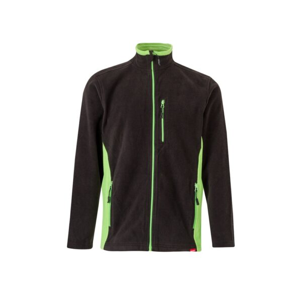 VL GERAS. Zweifarbige Fleecejacke (220g/m²) aus Polyester (100%) - schwarz, XS