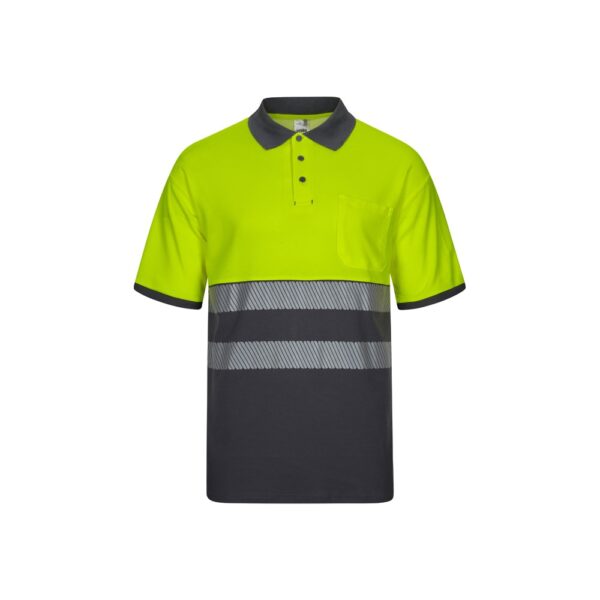 VL ACHELOUS. Zweifarbiges Piqué-Poloshirt (150g/m²) mit kurzen Ärmeln, aus Baumwolle (55%) und Polyester (45%) - grau, XL