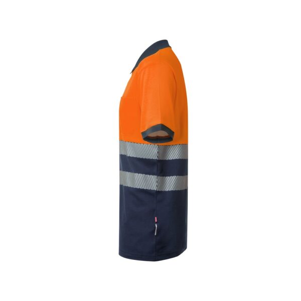 VL ACHELOUS. Zweifarbiges Piqué-Poloshirt (150g/m²) mit kurzen Ärmeln, aus Baumwolle (55%) und Polyester (45%)