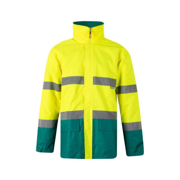 VL THEMIS. Zweifarbiger Parka (190g/m²), aus Polyester (100%), mit PU-Beschichtung - grün, XL