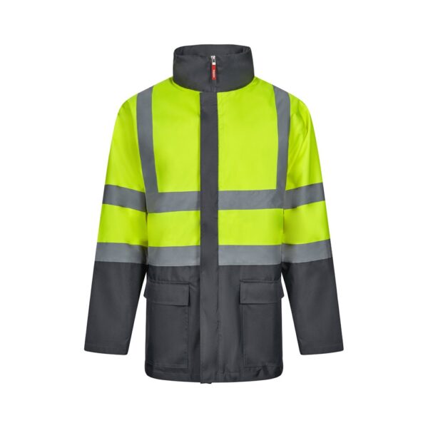 VL JUNO LARGE. Zweifarbiger 4-in-1-Parka (180 g/m²), aus Polyester (100%) mit PU-Beschichtung - grau, 5XL