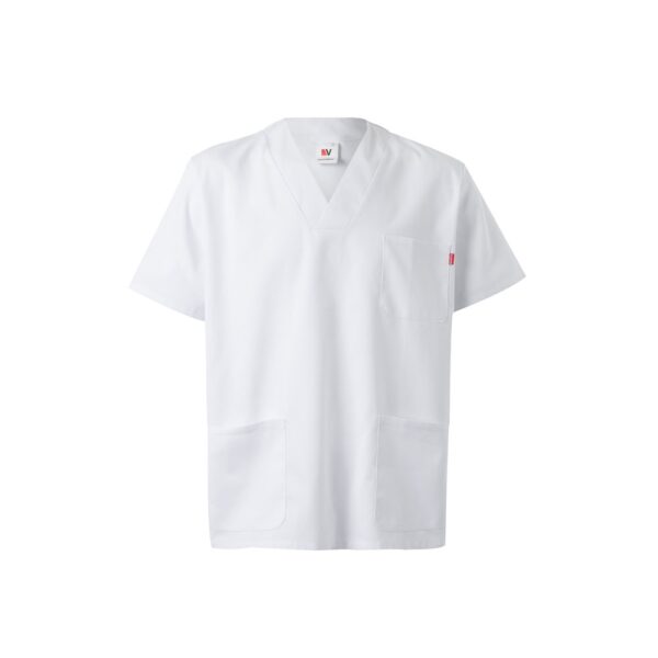 VL TLALOC. Tunika aus Twill (190g/m²) mit kurzen Ärmeln, aus Polyester (65%) und Baumwolle (35%) - weiss, XS