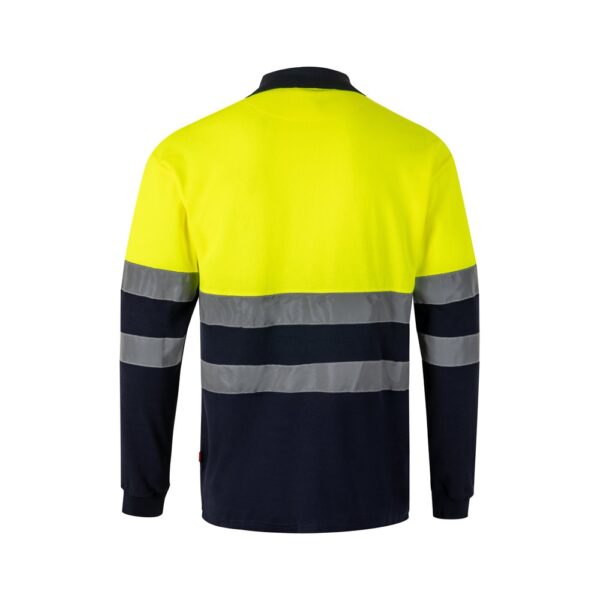 VL PLUTO LARGE. Zweifarbiges Piqué-Poloshirt (150g/m²) mit langen Ärmeln, aus Baumwolle (55%) und Polyester (45%)