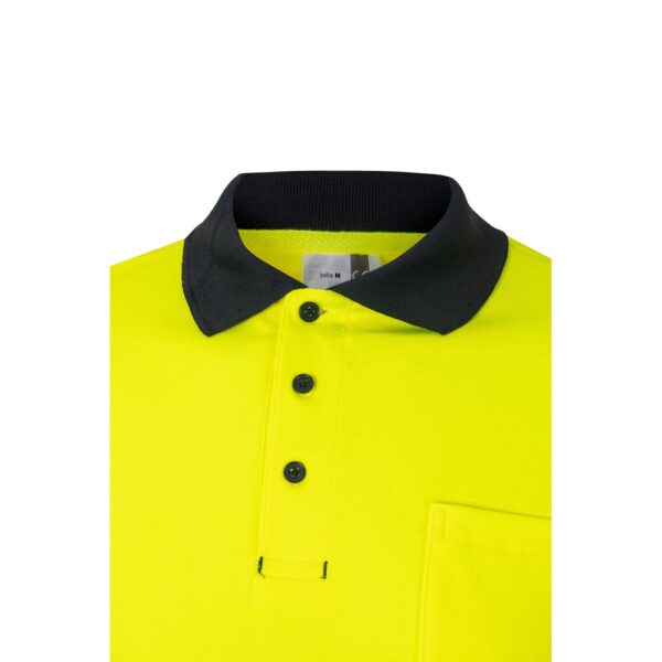 VL PLUTO LARGE. Zweifarbiges Piqué-Poloshirt (150g/m²) mit langen Ärmeln, aus Baumwolle (55%) und Polyester (45%)