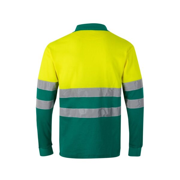 VL PLUTO LARGE. Zweifarbiges Piqué-Poloshirt (150g/m²) mit langen Ärmeln, aus Baumwolle (55%) und Polyester (45%)