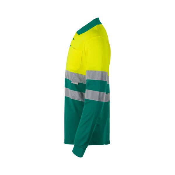 VL PLUTO LARGE. Zweifarbiges Piqué-Poloshirt (150g/m²) mit langen Ärmeln, aus Baumwolle (55%) und Polyester (45%)