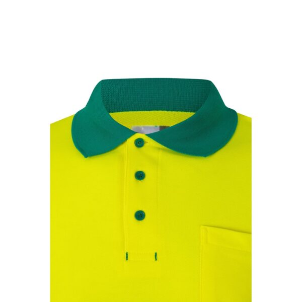 VL PLUTO LARGE. Zweifarbiges Piqué-Poloshirt (150g/m²) mit langen Ärmeln, aus Baumwolle (55%) und Polyester (45%)