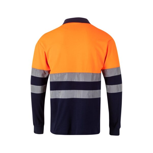 VL PLUTO LARGE. Zweifarbiges Piqué-Poloshirt (150g/m²) mit langen Ärmeln, aus Baumwolle (55%) und Polyester (45%)